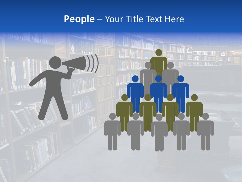 Lots Of Bookson Shelves At The Library. PowerPoint Template