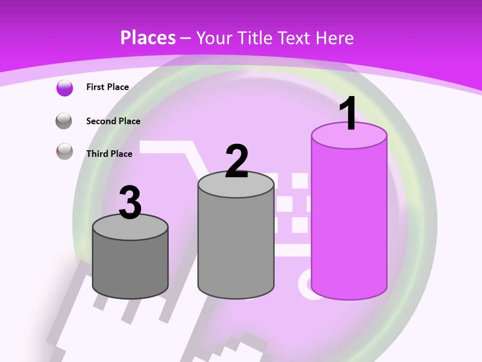 A Hand Pushing A Button With A Shopping Cart On It PowerPoint Template