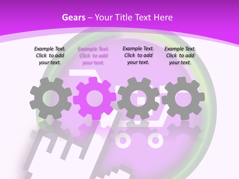 A Hand Pushing A Button With A Shopping Cart On It PowerPoint Template