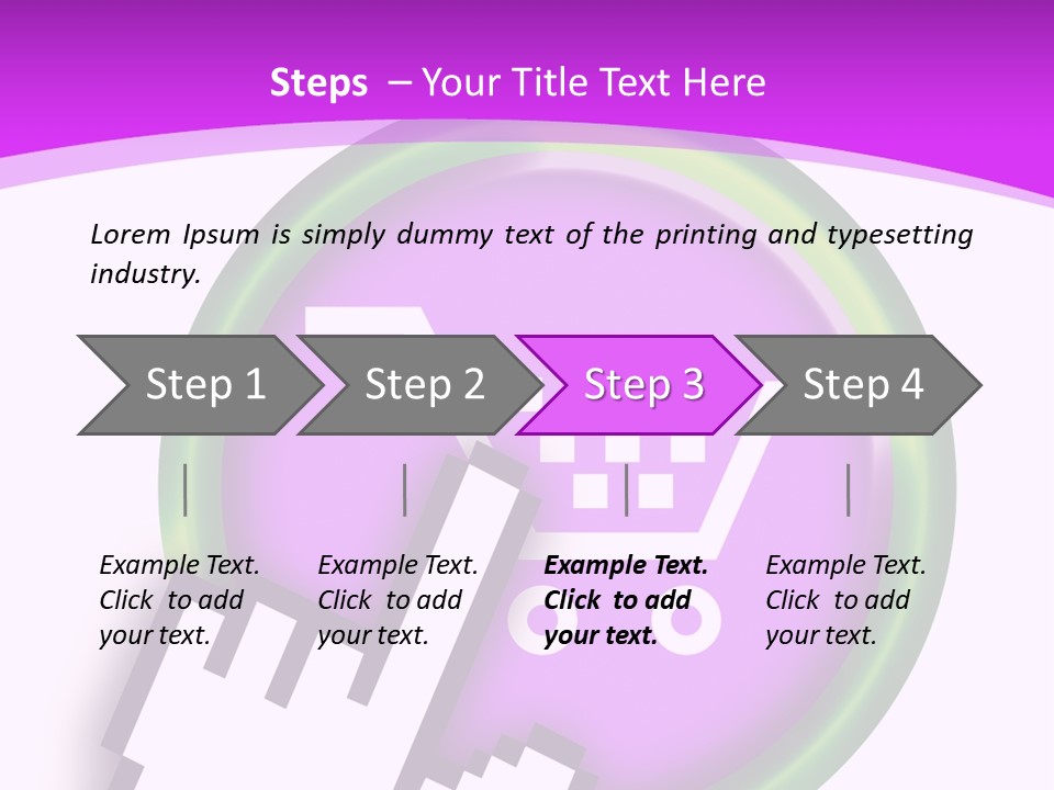 A Hand Pushing A Button With A Shopping Cart On It PowerPoint Template