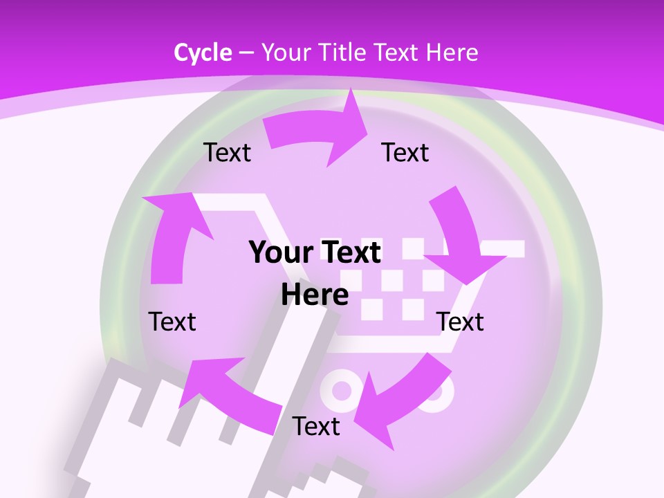 A Hand Pushing A Button With A Shopping Cart On It PowerPoint Template