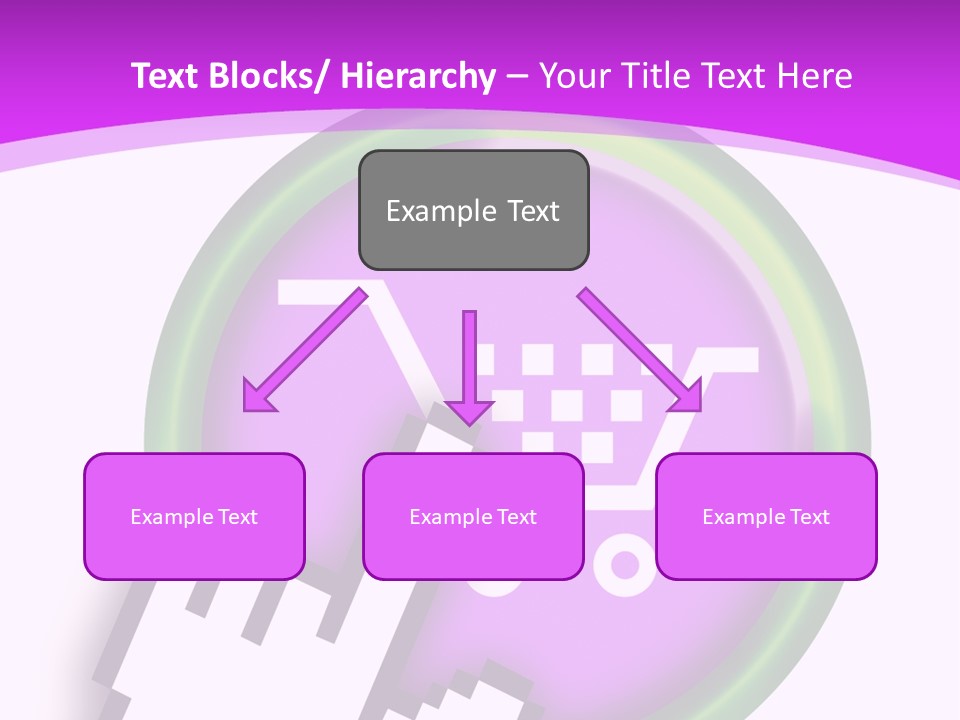 A Hand Pushing A Button With A Shopping Cart On It PowerPoint Template