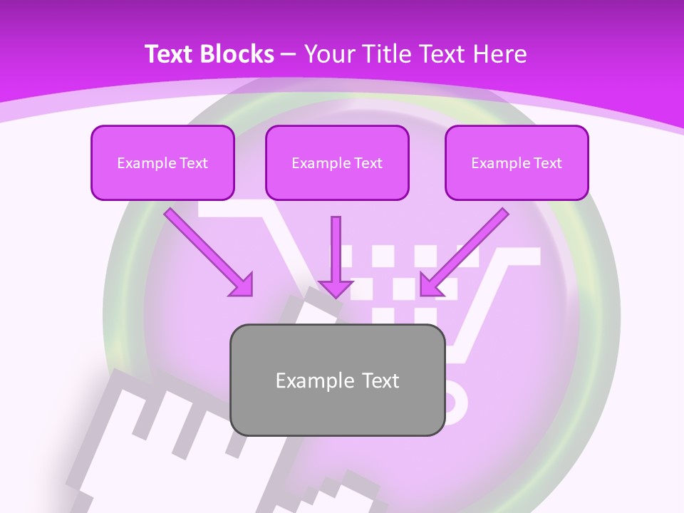 A Hand Pushing A Button With A Shopping Cart On It PowerPoint Template
