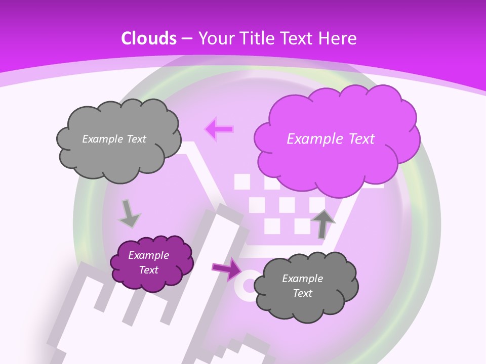 A Hand Pushing A Button With A Shopping Cart On It PowerPoint Template