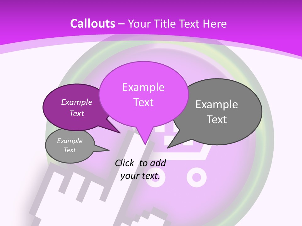 A Hand Pushing A Button With A Shopping Cart On It PowerPoint Template