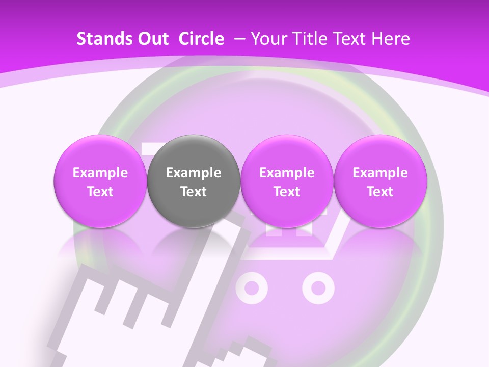 A Hand Pushing A Button With A Shopping Cart On It PowerPoint Template