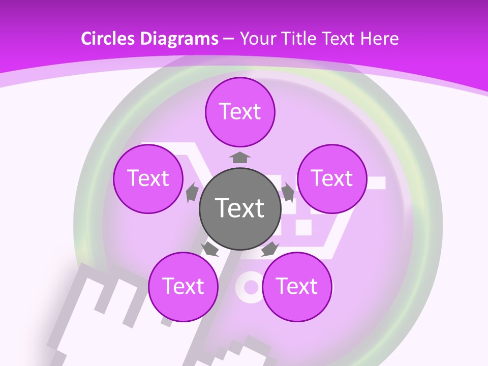 A Hand Pushing A Button With A Shopping Cart On It PowerPoint Template