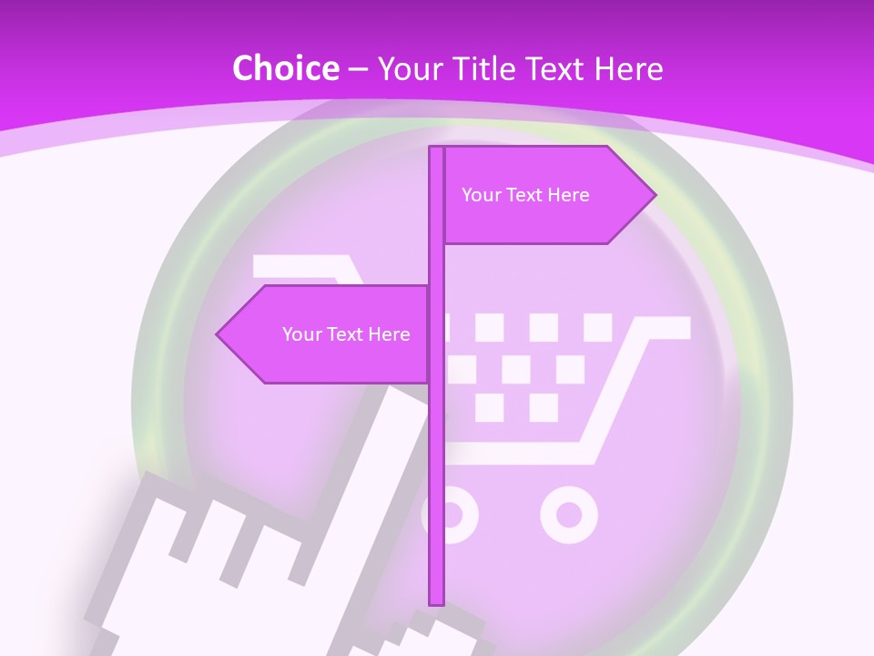 A Hand Pushing A Button With A Shopping Cart On It PowerPoint Template