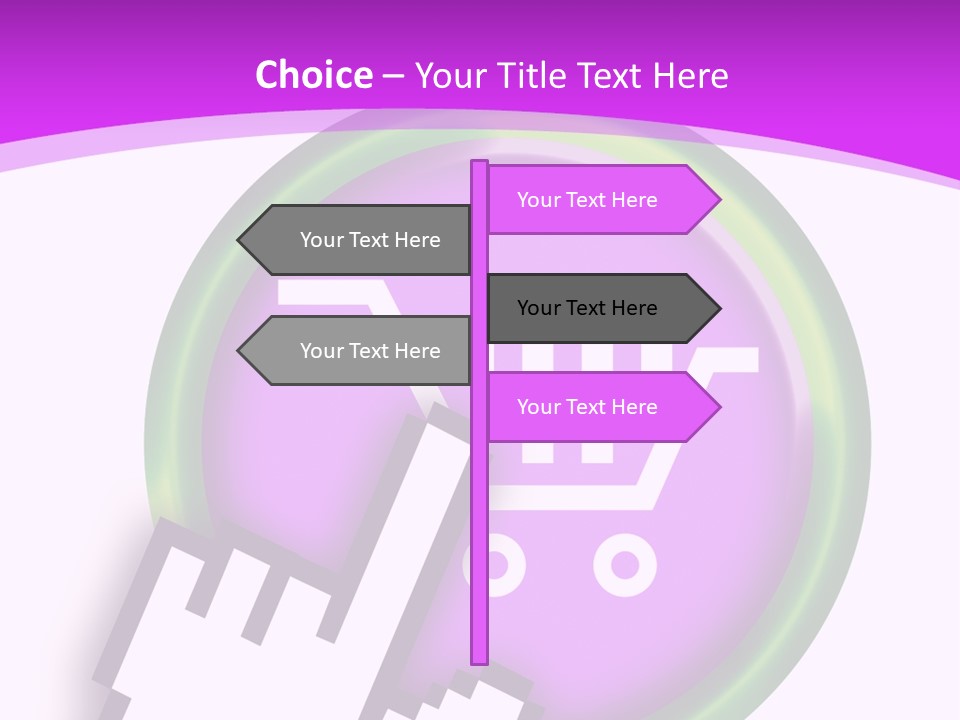 A Hand Pushing A Button With A Shopping Cart On It PowerPoint Template