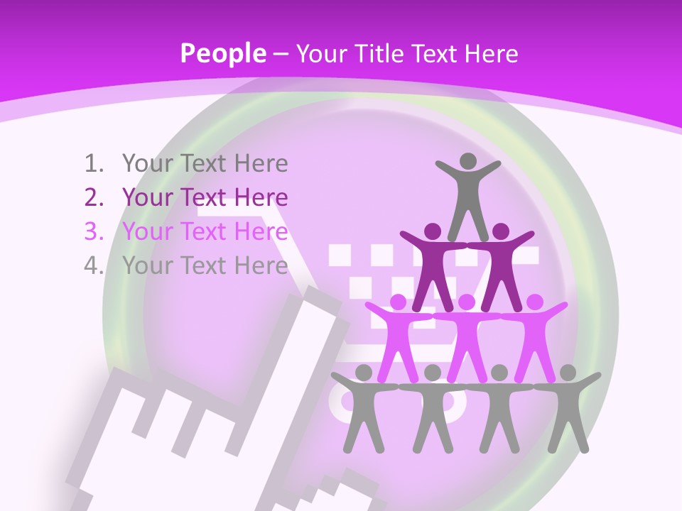 A Hand Pushing A Button With A Shopping Cart On It PowerPoint Template