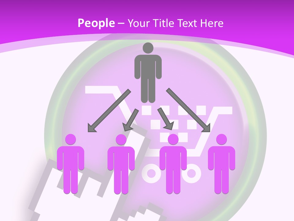 A Hand Pushing A Button With A Shopping Cart On It PowerPoint Template