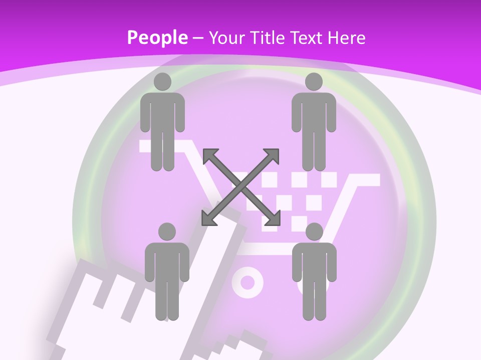 A Hand Pushing A Button With A Shopping Cart On It PowerPoint Template