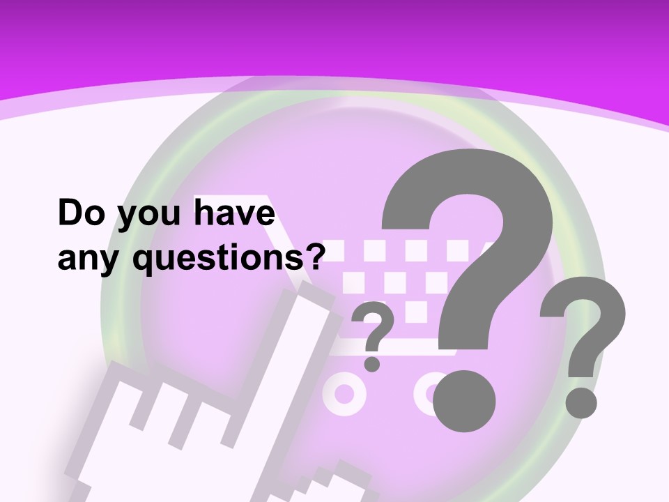 A Hand Pushing A Button With A Shopping Cart On It PowerPoint Template