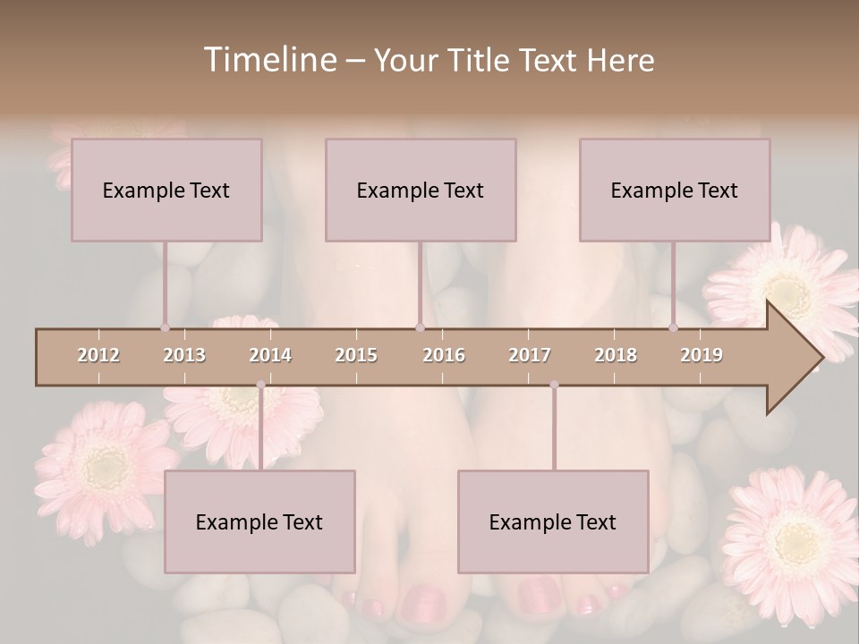 Female Feet In A Relaxing Aromatic Foot Bath With Massaging White Stone Pebble Bed And Floating Pink Flowerheads. Feet Are Invigorated, Skin Is Supple And Refreshed. Pure Indulgence For Your Feet. PowerPoint Template