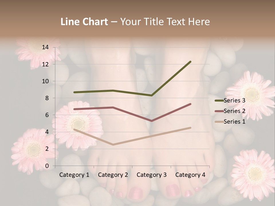 Female Feet In A Relaxing Aromatic Foot Bath With Massaging White Stone Pebble Bed And Floating Pink Flowerheads. Feet Are Invigorated, Skin Is Supple And Refreshed. Pure Indulgence For Your Feet. PowerPoint Template