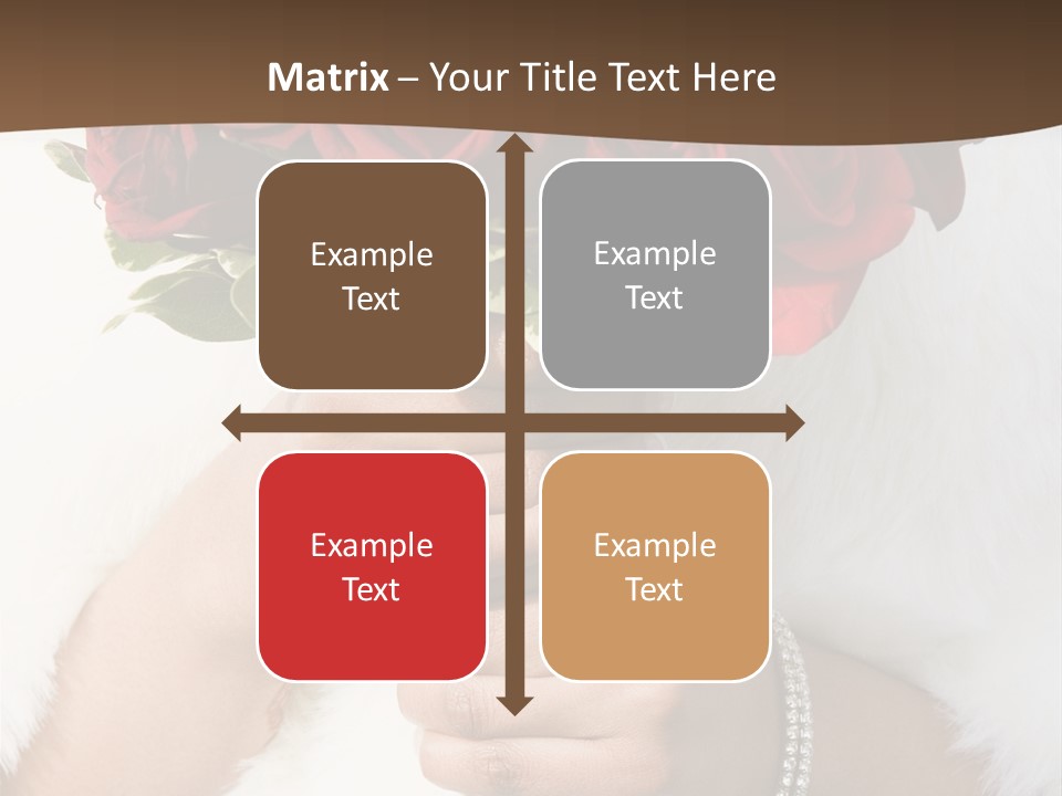 Winter Bride In Beautirul Fur Shawl Holding Bouquet Of Red Roses PowerPoint Template