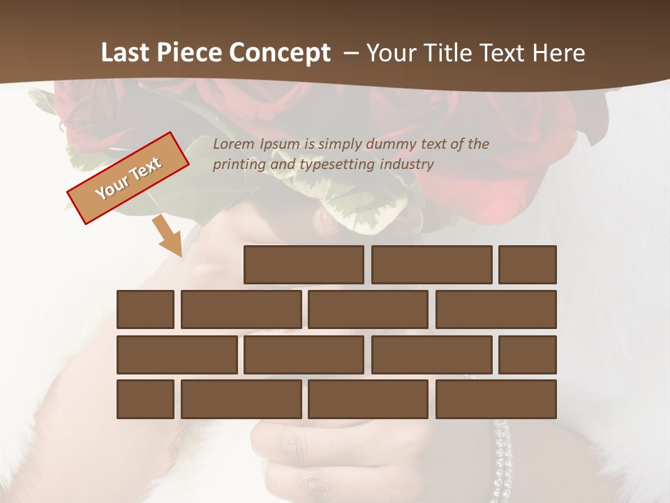 Winter Bride In Beautirul Fur Shawl Holding Bouquet Of Red Roses PowerPoint Template