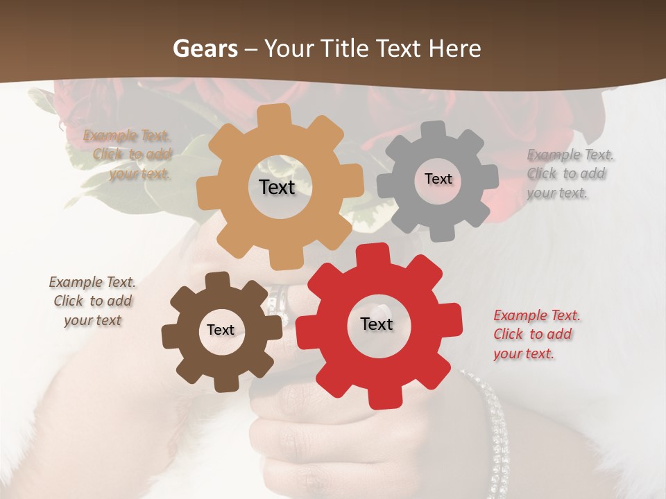 Winter Bride In Beautirul Fur Shawl Holding Bouquet Of Red Roses PowerPoint Template