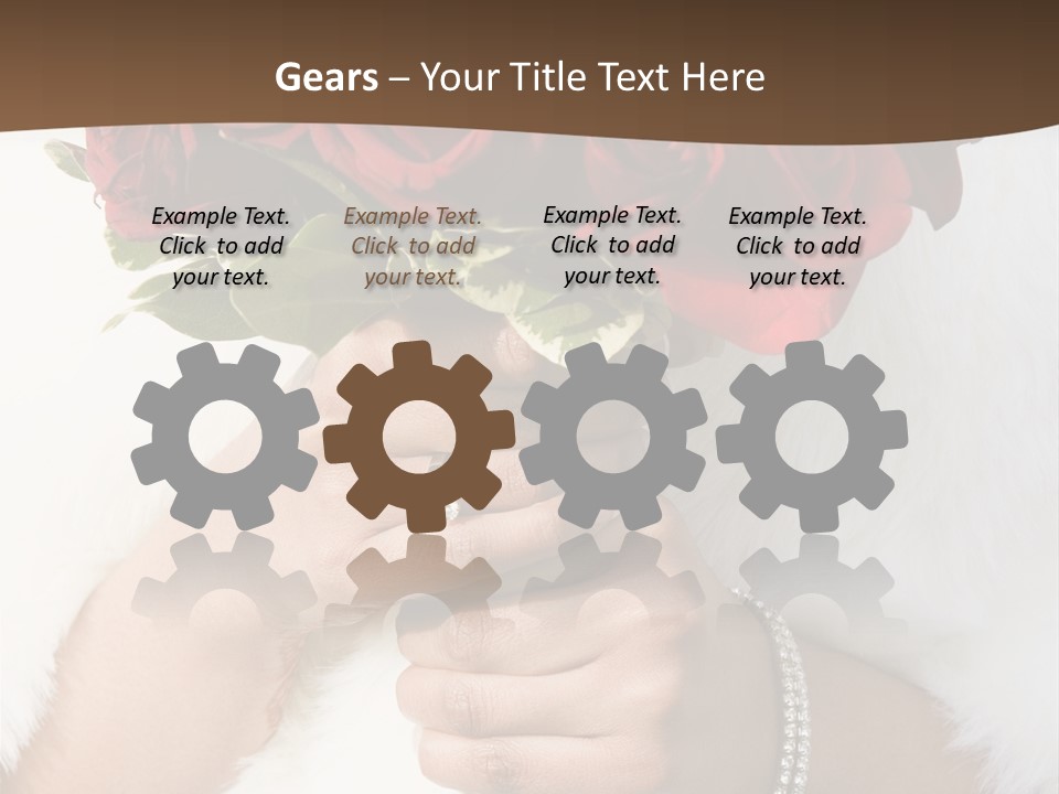 Winter Bride In Beautirul Fur Shawl Holding Bouquet Of Red Roses PowerPoint Template