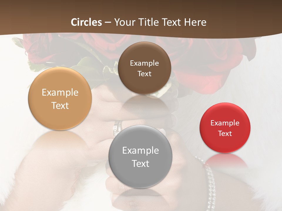 Winter Bride In Beautirul Fur Shawl Holding Bouquet Of Red Roses PowerPoint Template