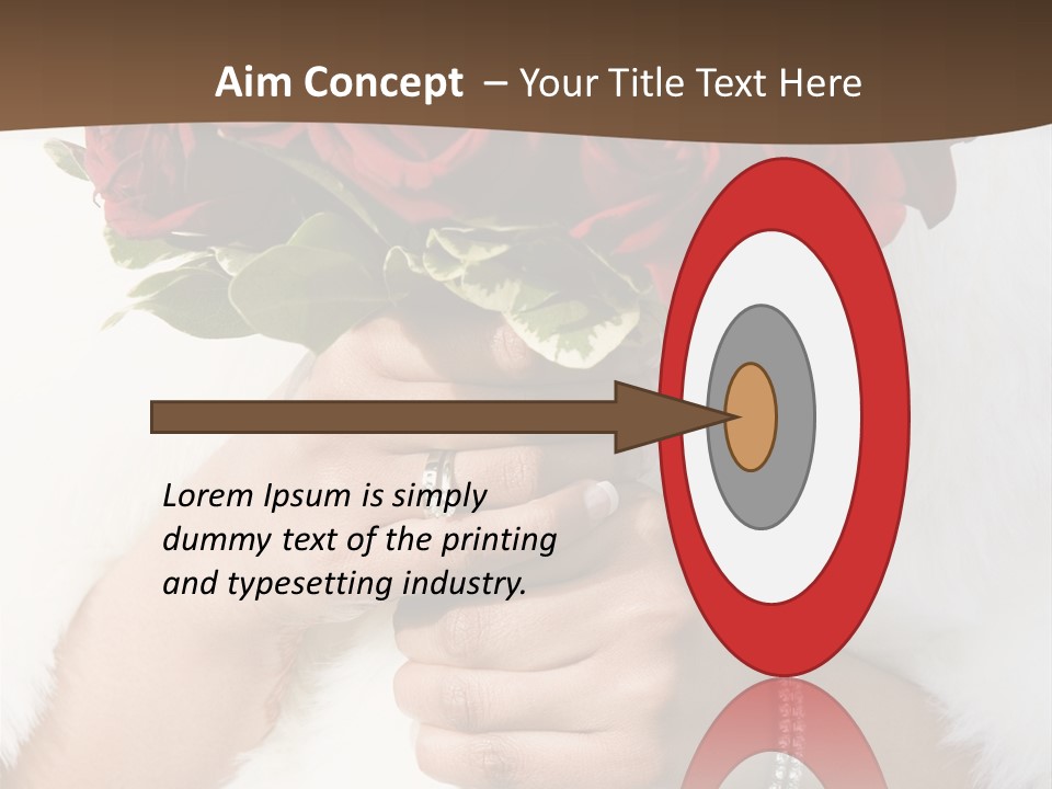 Winter Bride In Beautirul Fur Shawl Holding Bouquet Of Red Roses PowerPoint Template