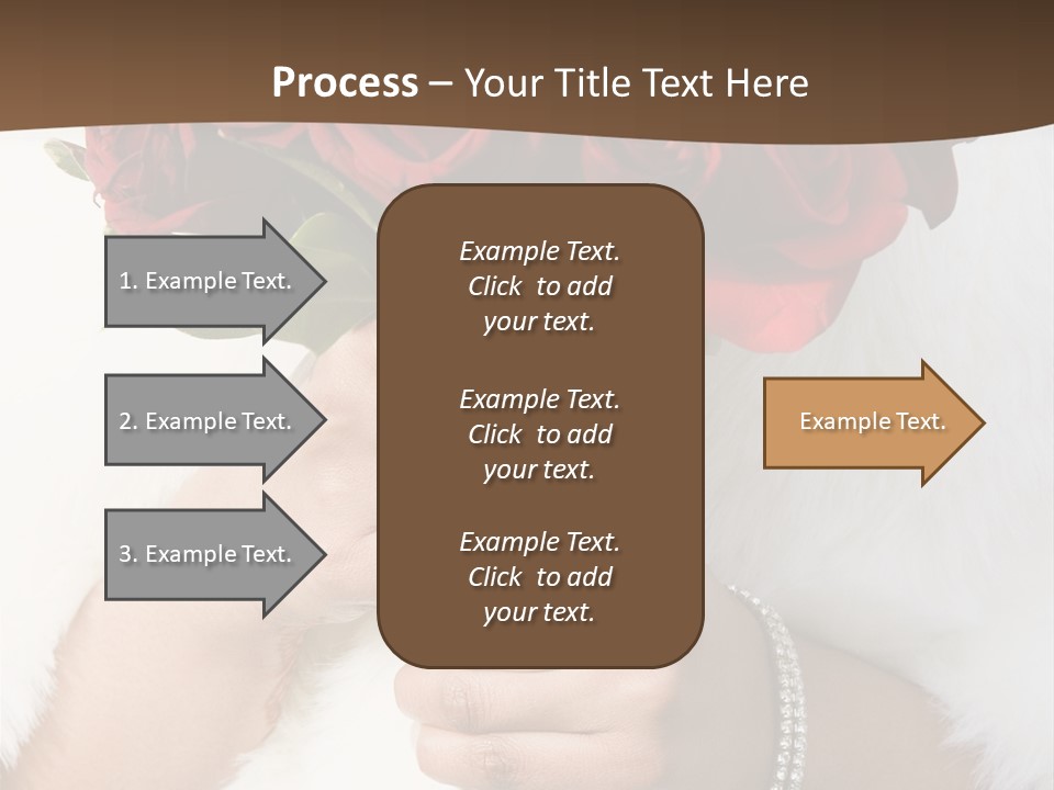 Winter Bride In Beautirul Fur Shawl Holding Bouquet Of Red Roses PowerPoint Template