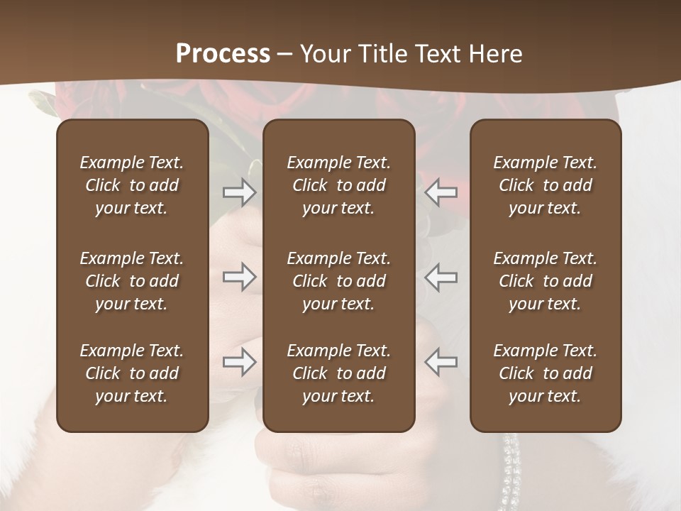 Winter Bride In Beautirul Fur Shawl Holding Bouquet Of Red Roses PowerPoint Template