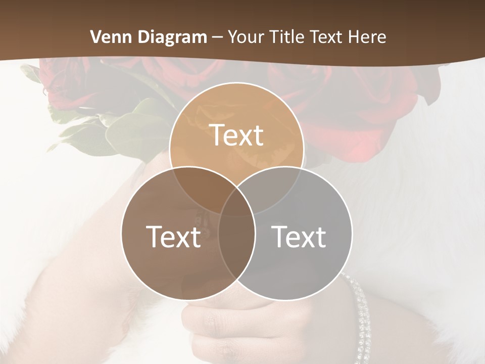 Winter Bride In Beautirul Fur Shawl Holding Bouquet Of Red Roses PowerPoint Template