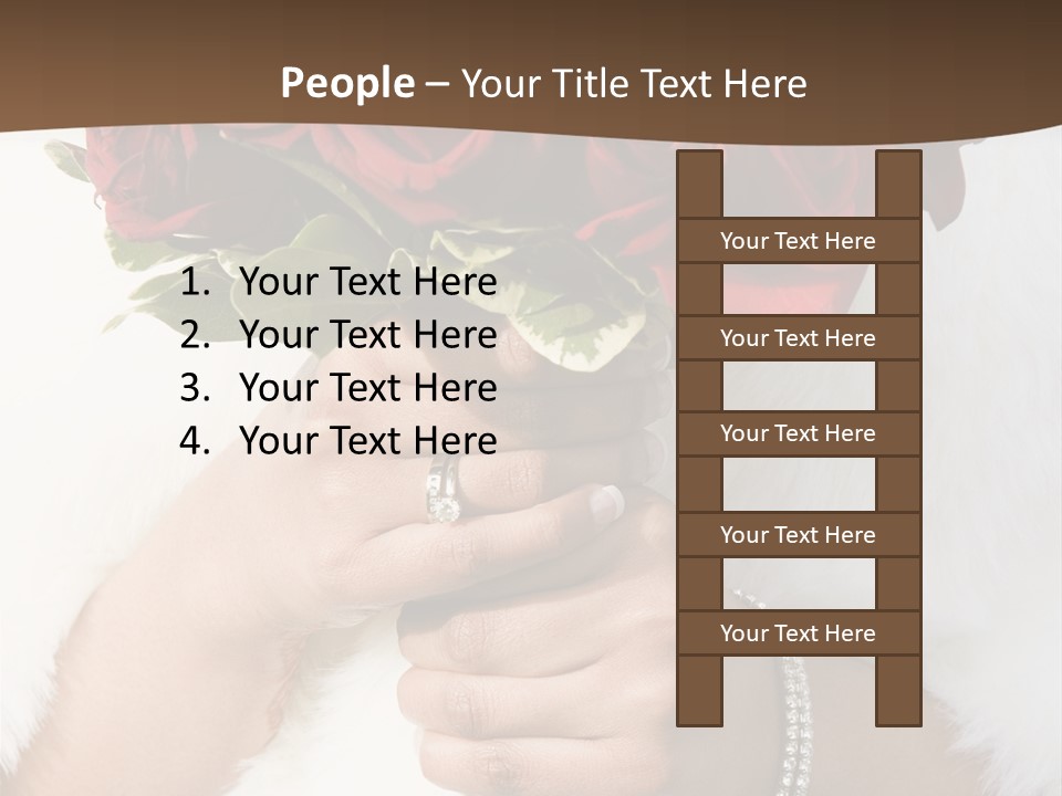 Winter Bride In Beautirul Fur Shawl Holding Bouquet Of Red Roses PowerPoint Template