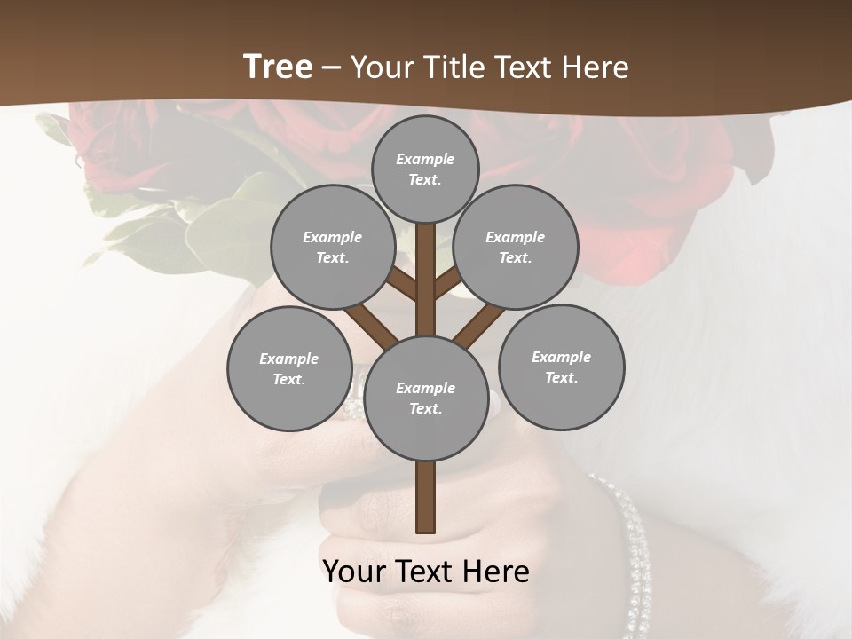 Winter Bride In Beautirul Fur Shawl Holding Bouquet Of Red Roses PowerPoint Template