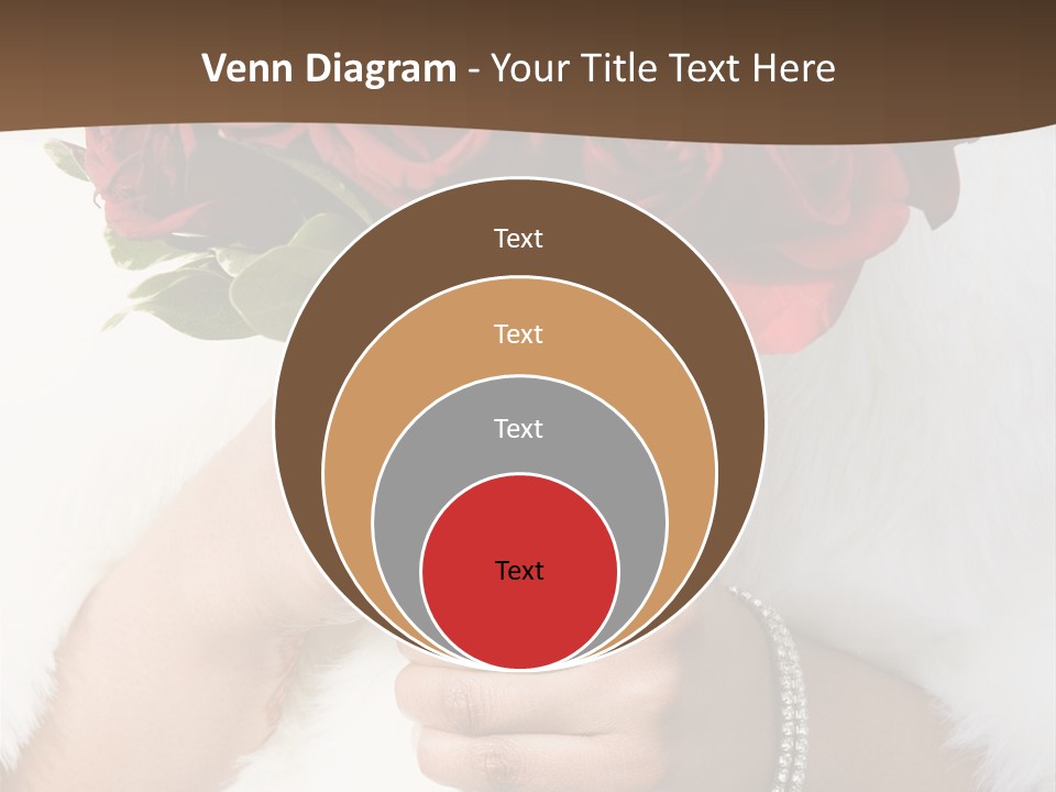 Winter Bride In Beautirul Fur Shawl Holding Bouquet Of Red Roses PowerPoint Template