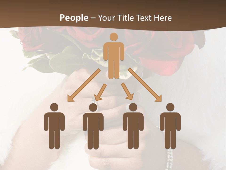 Winter Bride In Beautirul Fur Shawl Holding Bouquet Of Red Roses PowerPoint Template