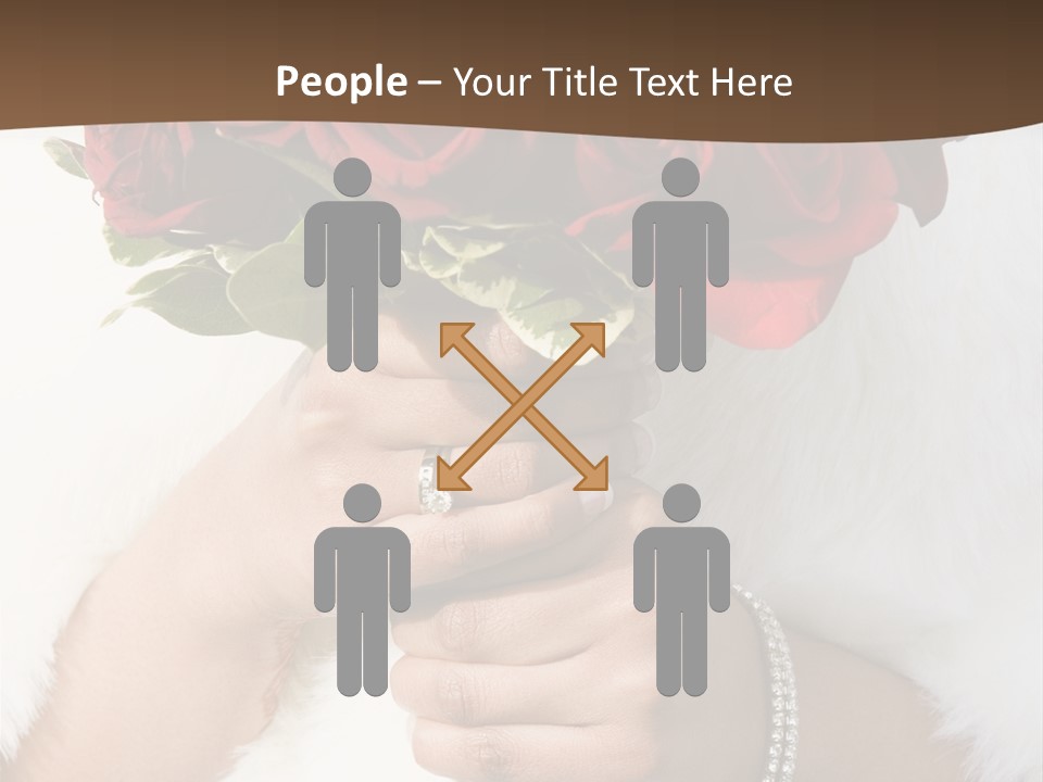 Winter Bride In Beautirul Fur Shawl Holding Bouquet Of Red Roses PowerPoint Template