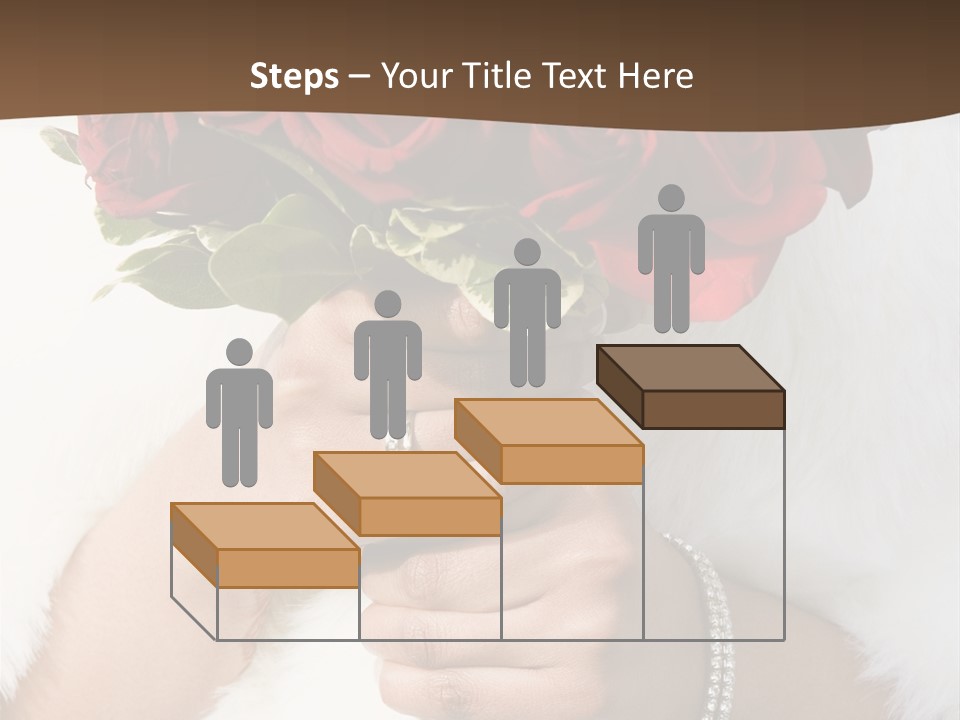 Winter Bride In Beautirul Fur Shawl Holding Bouquet Of Red Roses PowerPoint Template