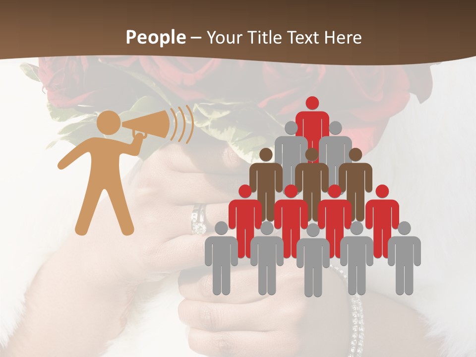 Winter Bride In Beautirul Fur Shawl Holding Bouquet Of Red Roses PowerPoint Template