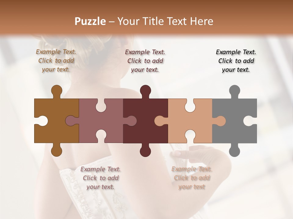 Hands Of A Person Dressing A Bride On Her Wedding Day. PowerPoint Template