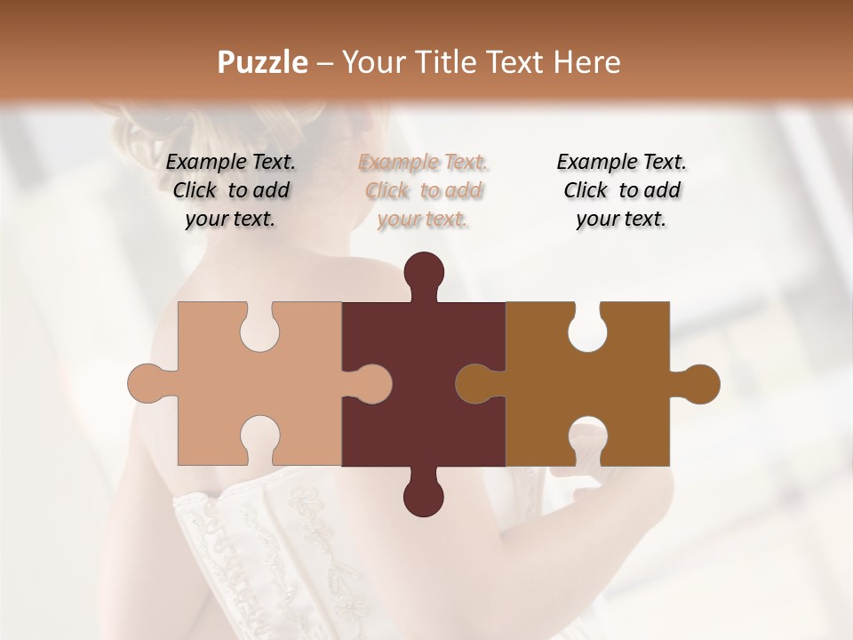 Hands Of A Person Dressing A Bride On Her Wedding Day. PowerPoint Template