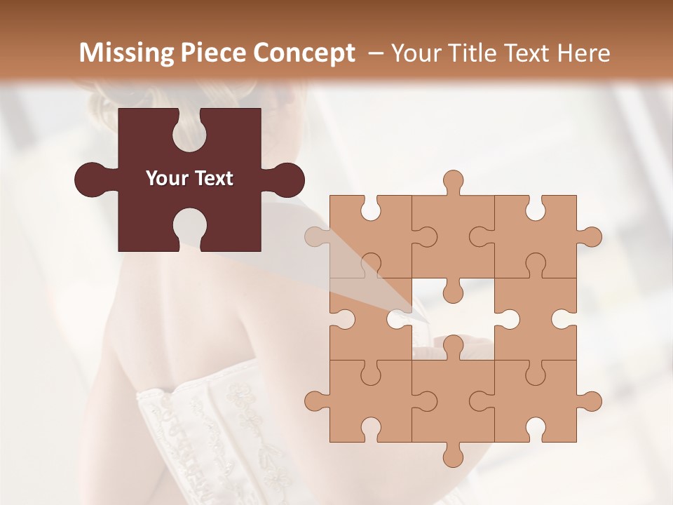 Hands Of A Person Dressing A Bride On Her Wedding Day. PowerPoint Template