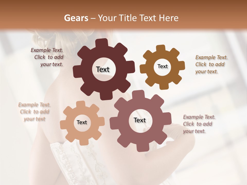 Hands Of A Person Dressing A Bride On Her Wedding Day. PowerPoint Template