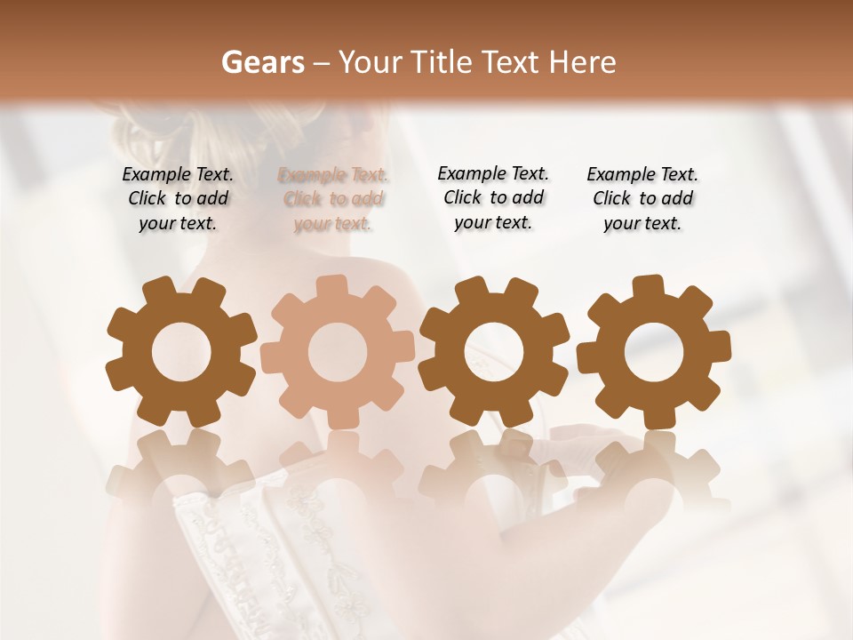 Hands Of A Person Dressing A Bride On Her Wedding Day. PowerPoint Template