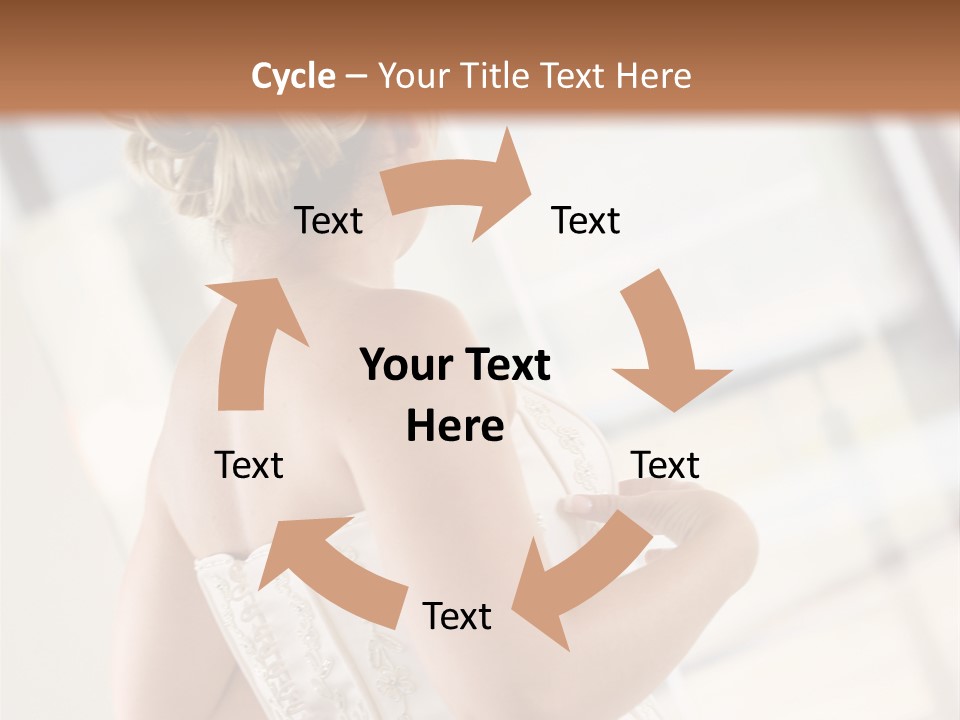 Hands Of A Person Dressing A Bride On Her Wedding Day. PowerPoint Template