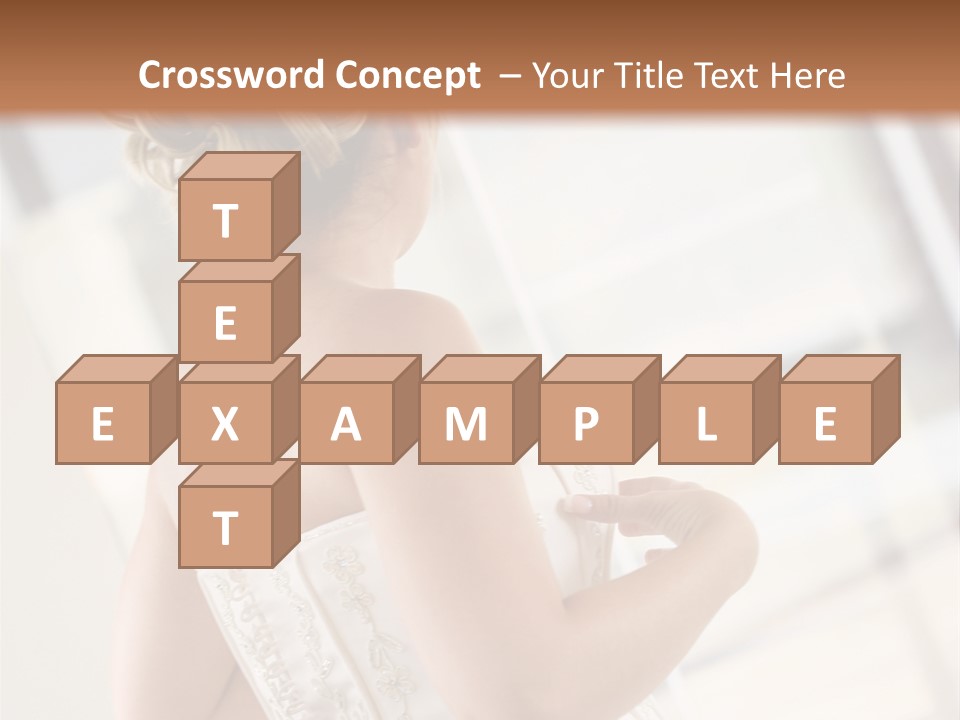 Hands Of A Person Dressing A Bride On Her Wedding Day. PowerPoint Template