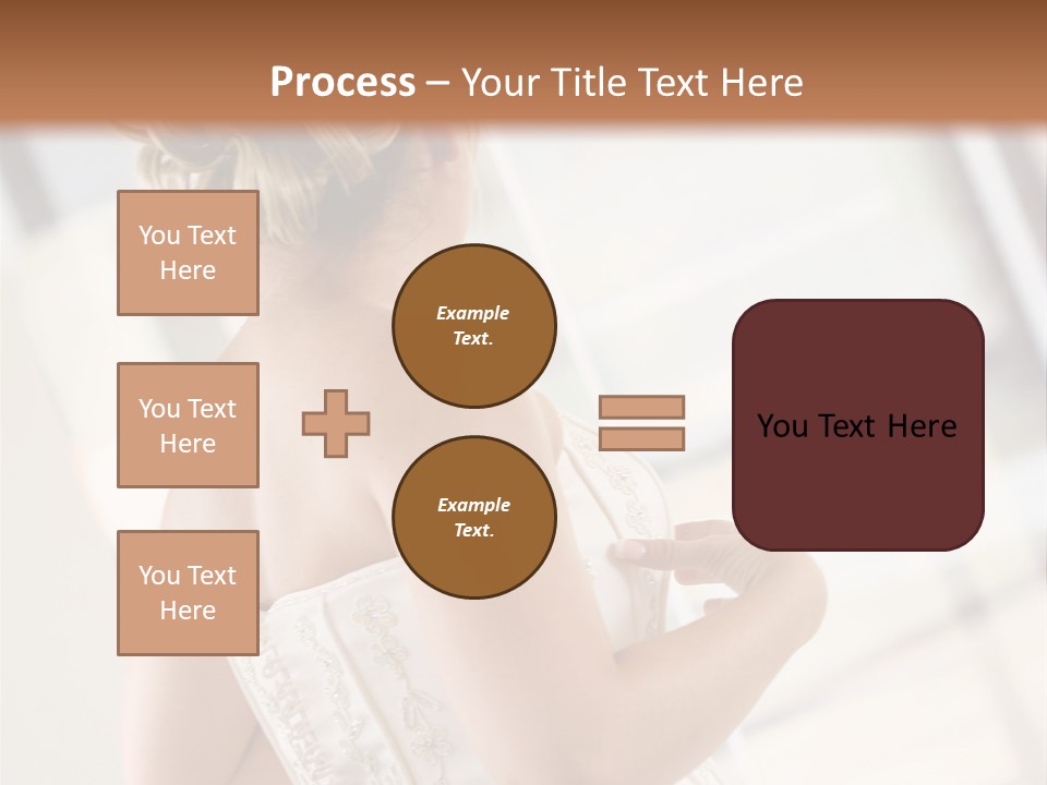 Hands Of A Person Dressing A Bride On Her Wedding Day. PowerPoint Template