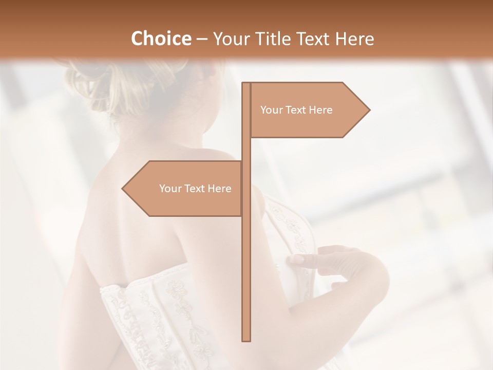 Hands Of A Person Dressing A Bride On Her Wedding Day. PowerPoint Template