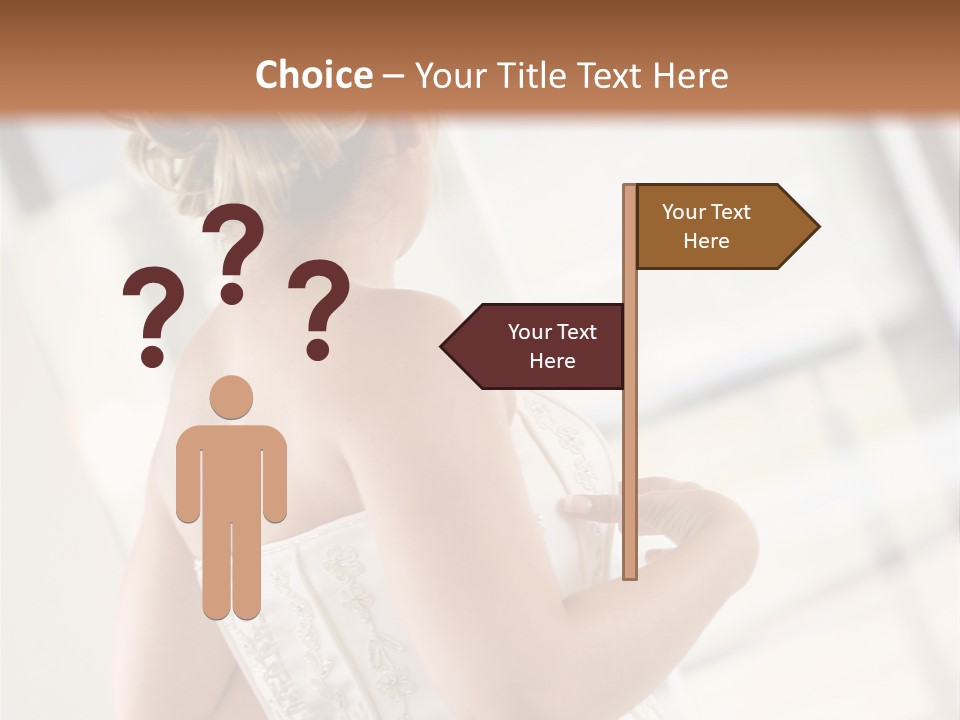 Hands Of A Person Dressing A Bride On Her Wedding Day. PowerPoint Template