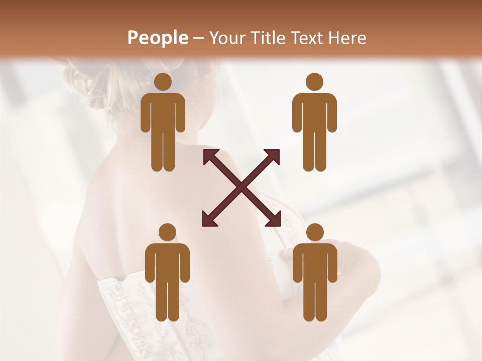 Hands Of A Person Dressing A Bride On Her Wedding Day. PowerPoint Template