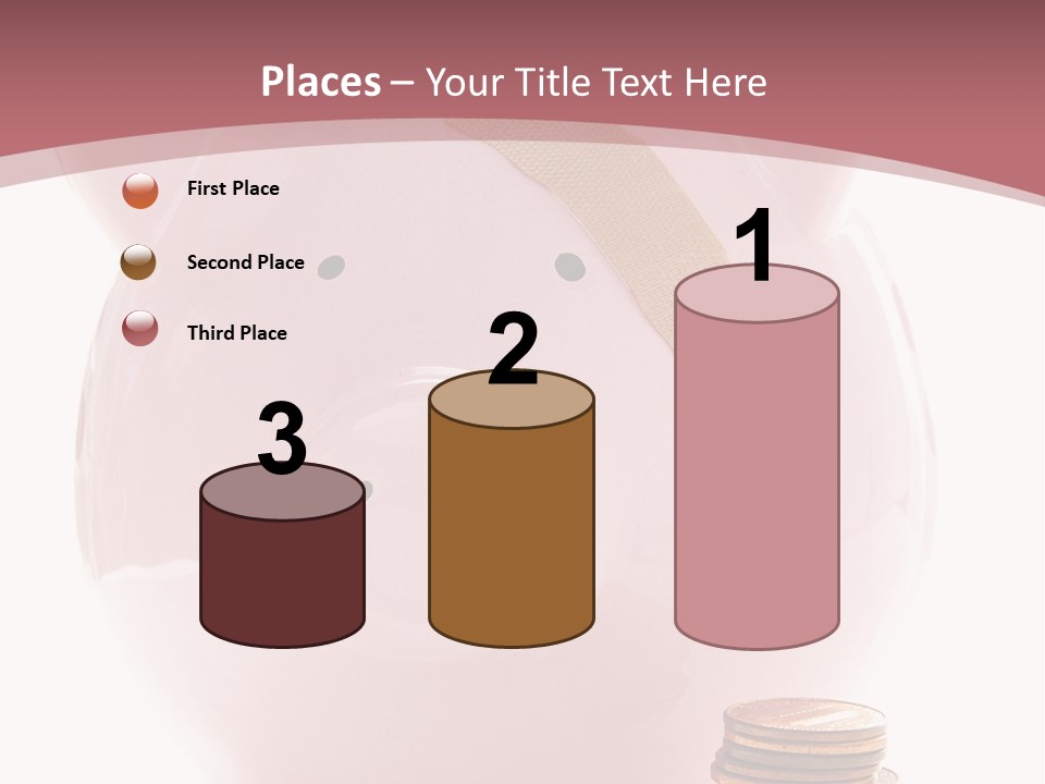 Piggy Bank With Band-Aid. Symbolizes Health-Care Costs PowerPoint Template