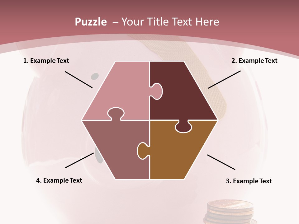 Piggy Bank With Band-Aid. Symbolizes Health-Care Costs PowerPoint Template