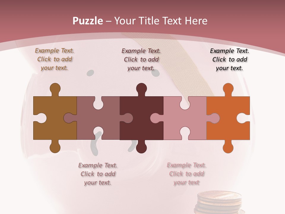 Piggy Bank With Band-Aid. Symbolizes Health-Care Costs PowerPoint Template