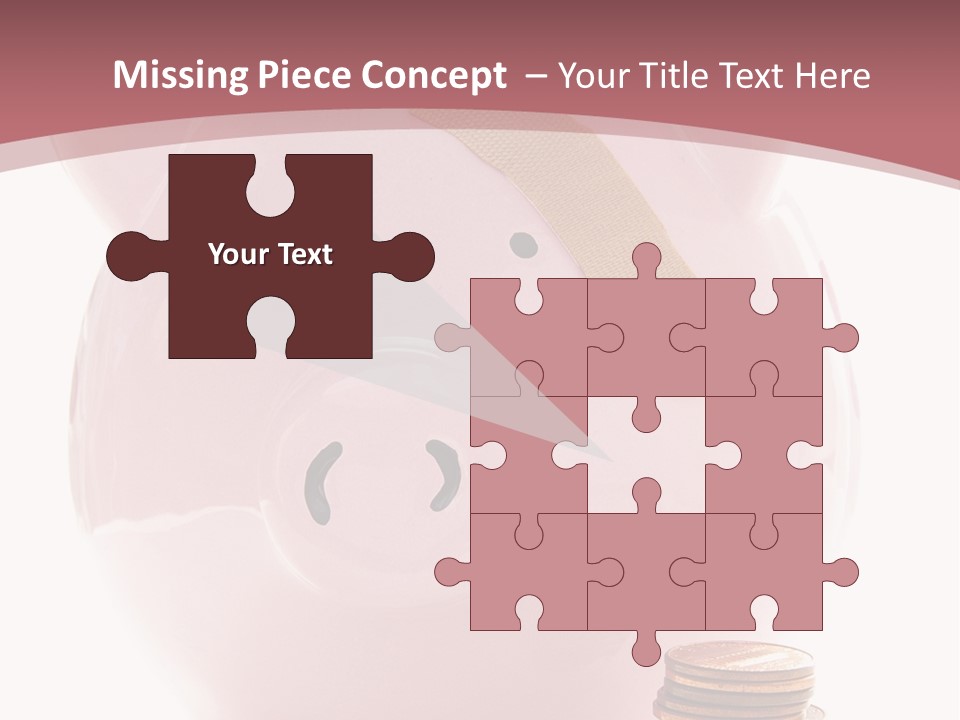 Piggy Bank With Band-Aid. Symbolizes Health-Care Costs PowerPoint Template